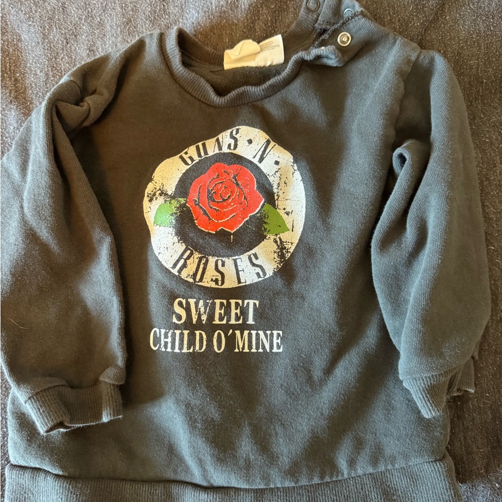 H&M Kids Dark Gray Sweatshirt with Band Graphic